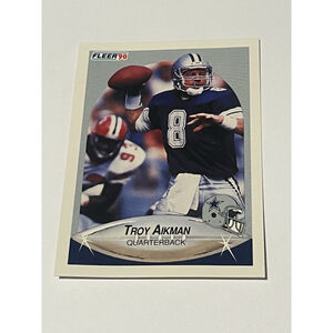Troy Aikman 1990 Fleer #384/1991 Score #225 Dallas Cowboys Football Card